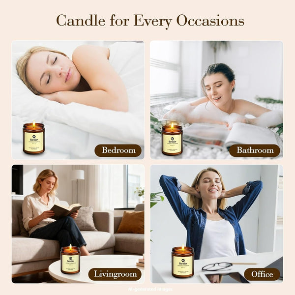 Scented Candles, Lavender Eucalyptus Candles, Non Toxic Soy Candle6