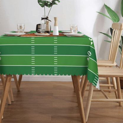 Football Tablecloth Football Field Polyester Rectangle Table Cloth Washable Seasonal Tabletop for Kitchen Dinning Party Outdoor Picnic 54 X 72 Inch Tablecloths4