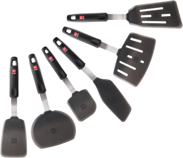 DI ORO Silicone Turner Spatula Set - 600F Heat Resistant, 6-Pc Black1