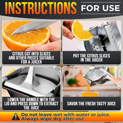 Hand Juicer Squeezer, Large 20 Oz Aluminum Bowl with Pour Spout | Handheld Manual Citrus Press, Gets Every Drop Out of Lemon, Lime, Orange, Grapefruit, and Pomegranate Juice, Ergonomic Handle5