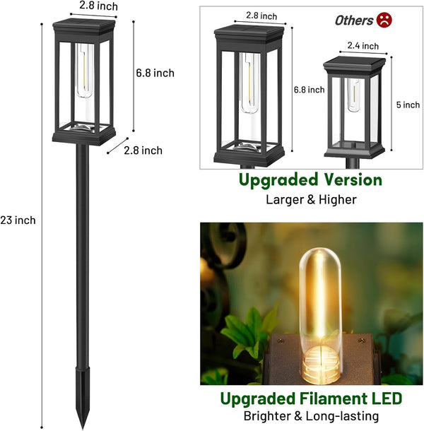 8-Pack Solar Pathway Lights Outdoor, Landscape Lights Warm White5