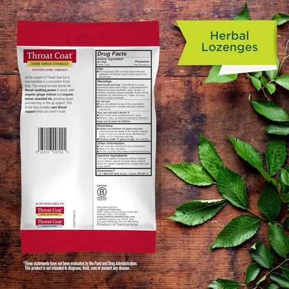 Organic, Throat Coat Lozenges, Lemon Ginger Echinacea - Herbal Cough Drops, Helps Soothe Sore Throat - Non-Gmo, Stimulant-Free - 16 Count4