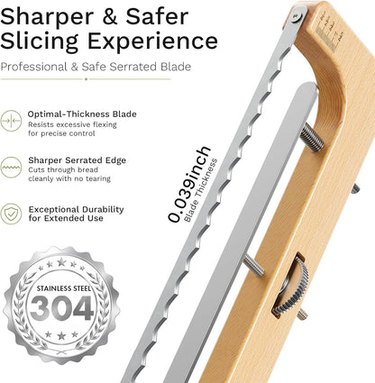 Bread Knife for Homemade Bread - Adjustable Bread Slicer with Quick Adjust5
