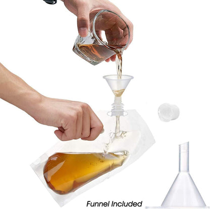 Cruise Liquor Flask Kit for Travel,Concealable and Reusable Rum Runner Alcohol Juice Travel Plastic Flasks Liquor Bags for Sneak Drink-4 X 32 Oz + 3 X 16 Oz + 3 X 8 Oz +1 Funnel5