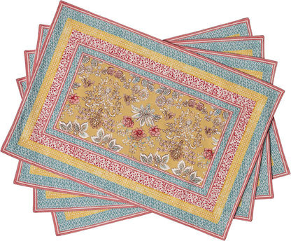 Placemats Set of 4 Reusable 100% Cotton (13"X19")1