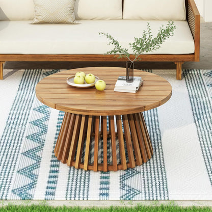 Claremont Patio Sofa and Coffee Table Set, 2 Piece Outdoor Patio Furniture Set with Cushion, Acacia Wood 3 Seater Outdoor Sofa Daybed and Coffee Table Set, Teak+Beige7