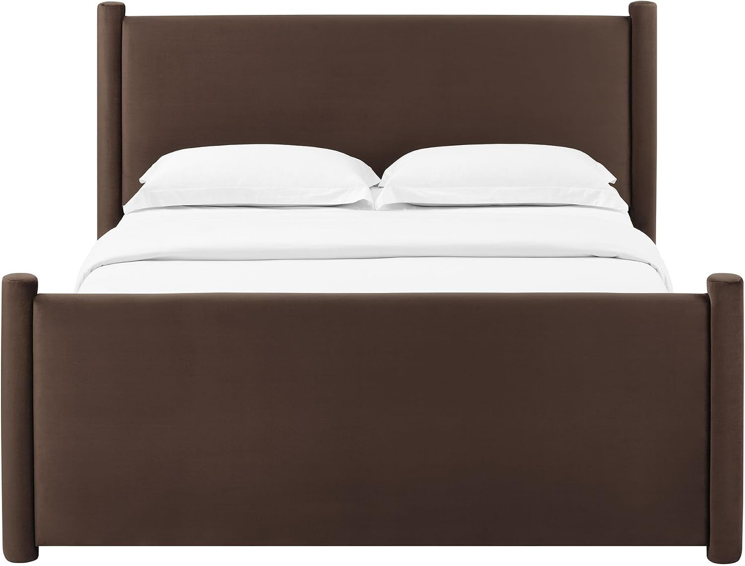 rael-queen-platform-bed-frame-with-upholstered-headboard-and-footboard-in-chocolate-brown-stain-resistant-performance-velvet-queen-size-bed-with-rounded-posts