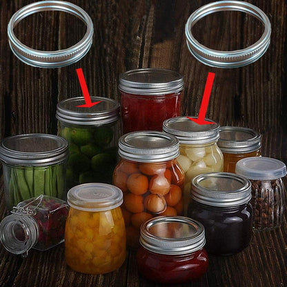 Regular Mouth Mason Jar Replacement Rings or Tops 24Pcs for Tinplate Metal | Durable & Rustproof Bands/Rings for Mason Jar, Jar, Canning Jars,Storage (Set of 24 Regular Mouth)4