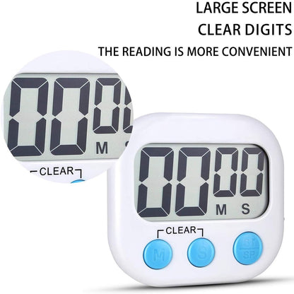 Digital Kitchen Timers for Cooking, Timer for Kids 2 Pack White | Big Digits, Loud Alarm, Strong Magnetic, Large Screen, Count Down/Up, Classroom Timers for Teacher Supplies7