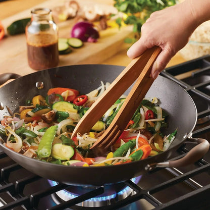 Advanced Home Hard Anodized Nonstick Wok/Stir Fry with Lid and Cooking Tool, 14 Inch, Bronze9