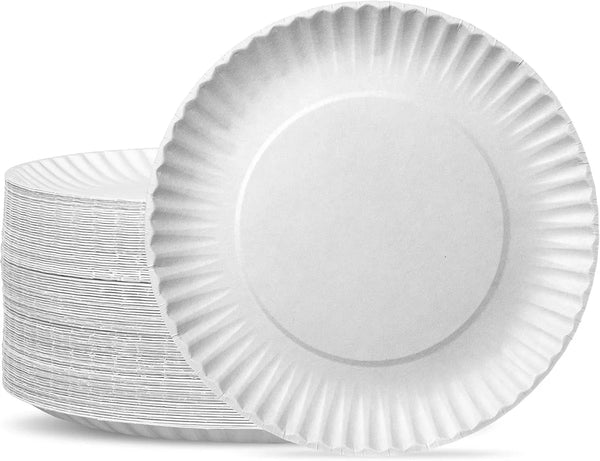 [9 Inch - 200 Count Uncoated White Paper Plates - Disposable Party Decorative Paper Plates for Crafts - (Formerly Comfy Package)1