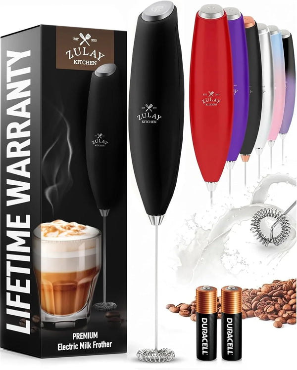Milk Frother Handheld Electric Whisk – Frother Wand, Durable Drink Mixer, Coffee Frother, Hand Blender, Frother for Protein Powder, Matcha & More - Black1