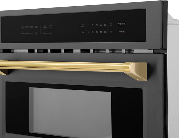 ZLINE Autograph Edition 30” 1.6 Cu Ft. Built-In Convection Microwave Oven in Black Stainless Steel and Gold Accents5