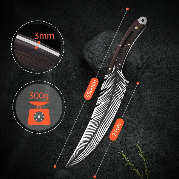 Feather Carving Knife, 8 Inch Boning Knife with Sheath and Gift Box4
