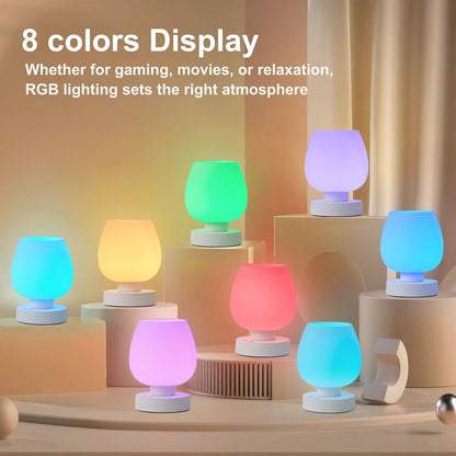 Cordless Touch Bedside Table Lamp, Small Rechargeable Battery RGB Light4
