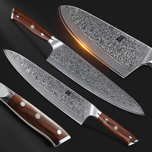 10 Inch Damascus Chef Knife Kitchen Knife Sharp Gyuto Knife Stainless Steel Fashion Professional Chef'S Knife with Rosewood Handle2