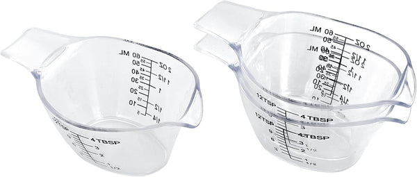 3 Pack 2 Ounce Measuring Cups, Food-Grade Plastic Small Measuring Cup for Hair Color, Hot Tub Chemicals & DIY Mixing, Mini Ounce Measure Cup with Easy-Read Markings1