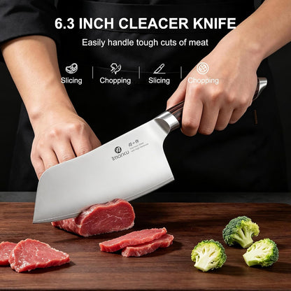 6.3" Meat Cleaver, Japanese High Carbon Steel, Pakkawood Handle5