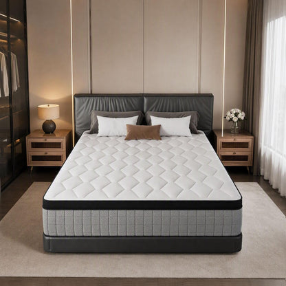 12-Inch Full Mattress,Memory Foam and Spring Hybrid Mattress, Medium Firmness, Lumbar Support, Suitable for Home Bedrooms and Hotels, Boxed, with Pressure Relief and Sound Insulation Features1