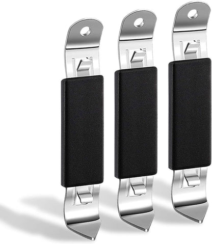 3 Pack Magnetic Bottle Openers Stainless Steel Flat Bottle Opener, Solid and Beer Openers Small Bottle Opener Can Tapper with Magnet for Camping and Traveling1