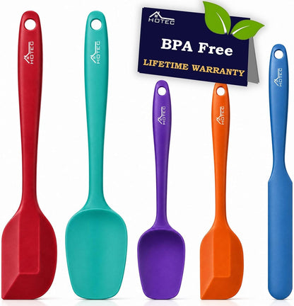 Heat Resistant 600℉ Food Grade Silicone Rubber Spatula Set for Baking, Cooking, and Mixing Non Stick Dishwasher Safe Bpa-Free Multicolor Set of 51