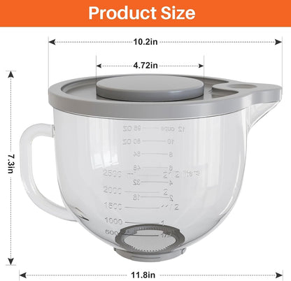 Glass Bowl Compatible with Kitchenaid 4.5 & 5-Quart Tilt-Head Stand Mixers2