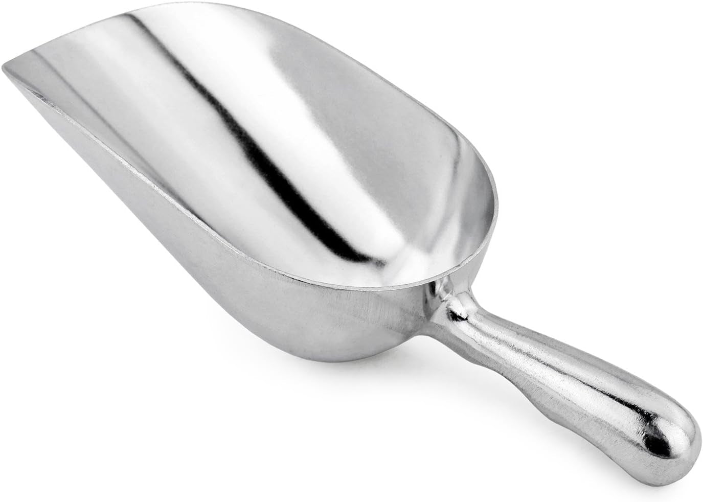 34547-one-piece-cast-aluminum-round-bottom-bar-ice-flour-utility-scoop-24-ounce-silver-hand-wash-only
