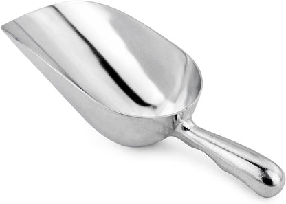 34547 One-Piece Cast Aluminum round Bottom Bar Ice Flour Utility Scoop, 24 -Ounce, Silver (Hand Wash Only)1