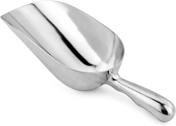 34547 One-Piece Cast Aluminum round Bottom Bar Ice Flour Utility Scoop, 24 -Ounce, Silver (Hand Wash Only)1