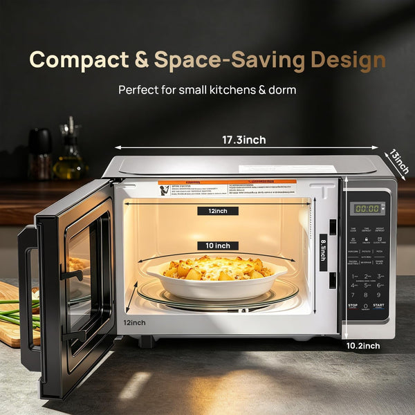 0.7 Cu. Ft Countertop Microwave Ovens, Microwave Oven 700 Watts with LED Lighting,Turntable and Child Lock,Compact Microwave Perfect for Apartments and Dorms,Easy Clean Interior, Black2