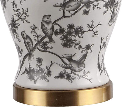 Penelope Ginger Jar 22" LED Table Lamp, Gray/White6
