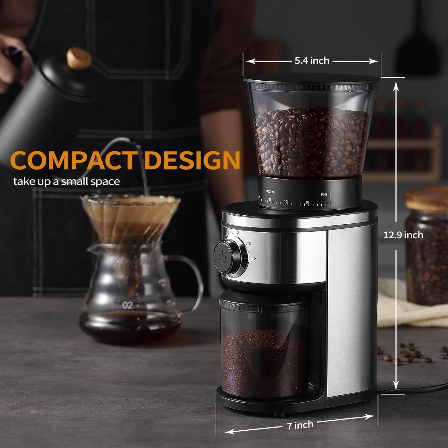burr-coffee-grinder-electric-conical-coffee-bean-grinder-with-30-adjustable-grind-settings-for-2-12-cups-sliver-black