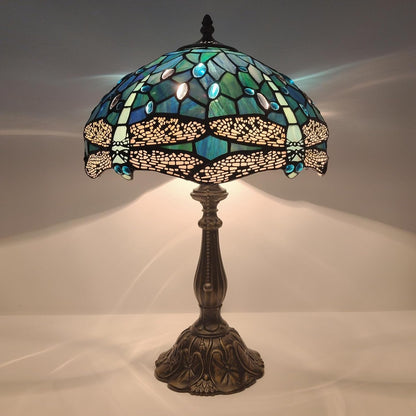 Tiffany Table Lamp Stained Glass Bedside Reading Light W12H19 Inch6