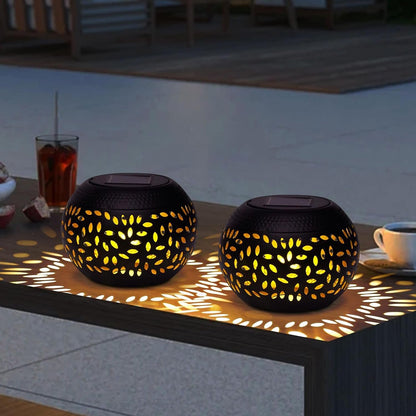 Solar Table Light Outdoor Waterproof Decorative 2Pack Solar Table Lantern6