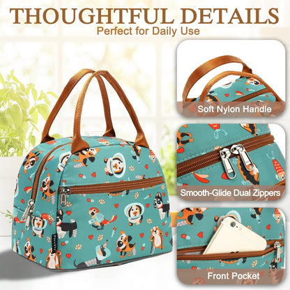 Insulated Lunch Cooler Bag - Tote Bag Organizer for Women/Men, Dog5
