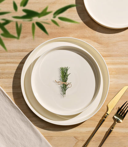 Ceramic Dinnerware Set for 4, 12-Piece Plates and Bowls Set2