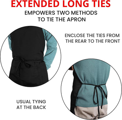 10 Pack Bib Apron Adjustable with 2 Pockets, Water and Oil Resistant, Cooking Kitchen Chef Apron for Women Men5