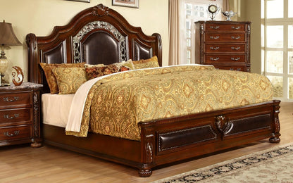 Bessy Traditional Wood Bed Frame, Cherry - King2