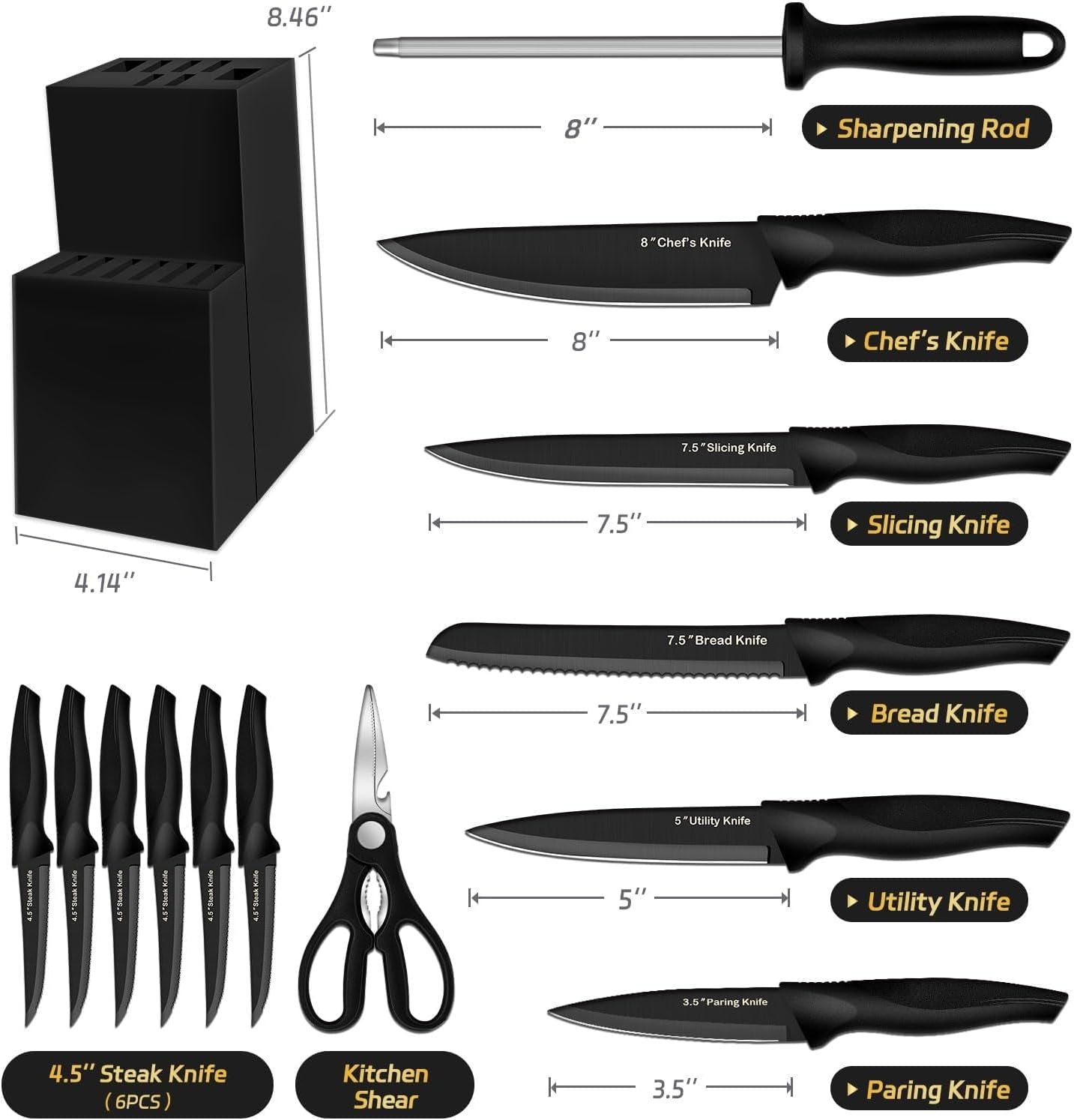 14-piece-black-kitchen-knife-block-set-with-built-in-sharpener-german-high-carbon-stainless-steel-blades-dishwasher-safe-ultra-sharp-edges-ergonomic-non-slip-handles