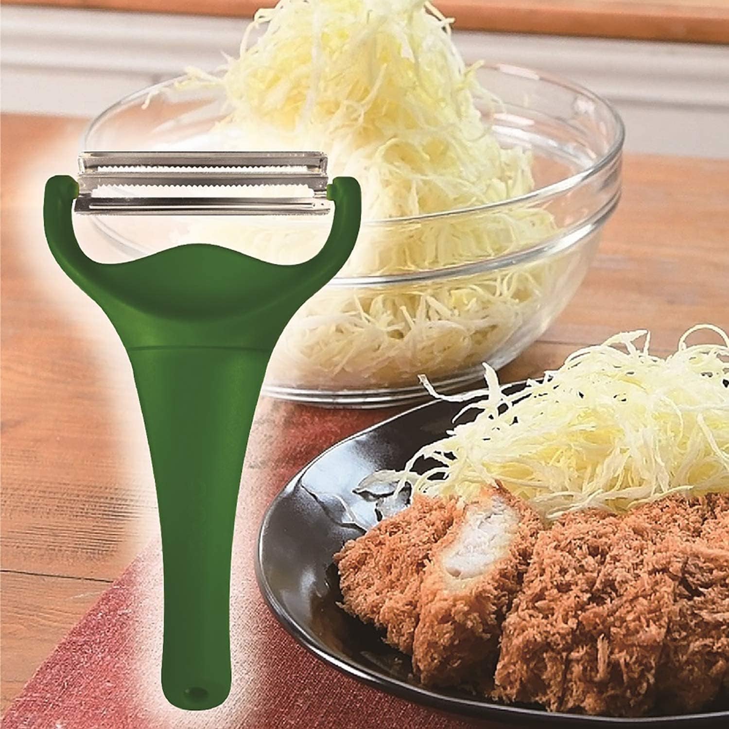 nonoji-max-cabbage-peeler-and-shredder-with-non-slip-handle-julienne-2-sharp-blades-for-vegetable-peeling-kitchen-dark-green
