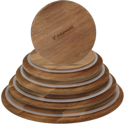 Glass Mixing Bowls Acacia Lids - (Bowls Not Included) Lids Are Compatible with All Glass Mixing Bowls Set1