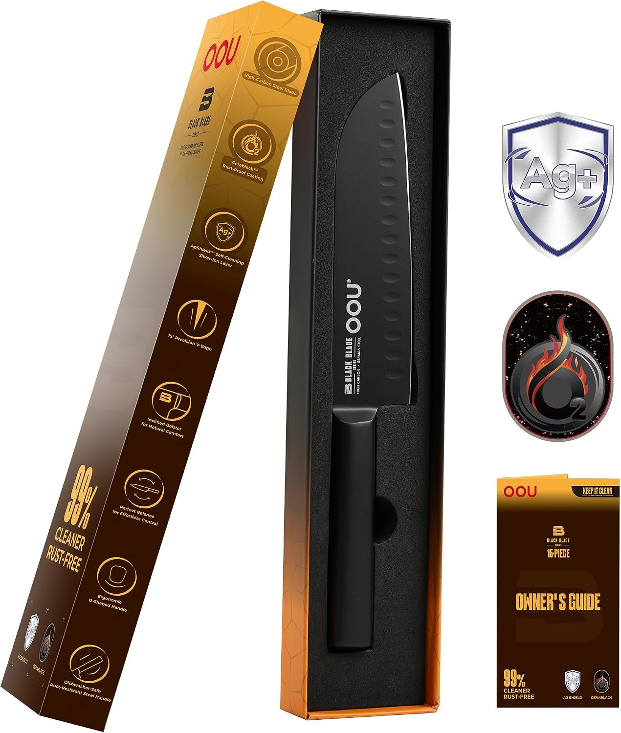 ®-black-blade-7-inch-santoku-knife-with-agshield™-cerablack™-technology-rust-resistant-easy-clean-finish-japanese-style-hollow-edge-for-dicing-mincing