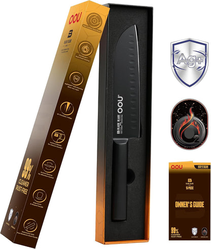 ® Black Blade 7 Inch Santoku Knife with Agshield™ & Cerablack™ Technology, Rust-Resistant & Easy-Clean Finish, Japanese Style Hollow Edge for Dicing & Mincing8