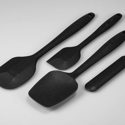 4-Piece Silicone Spatula Set with Stainless Steel Core, Black3