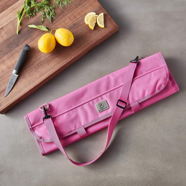 7-Pocket Knife Roll Storage Bag, Pink6
