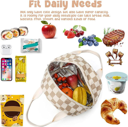Lunch Bag for Women Men Cute Corduroy Lunch Tote Bags Reusable Insulated Lunch Box Large Capacity Reusable Insulated Cooler for Work Picnic or Travel9