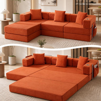 Modular Sectional Sofa, 108" L-Shaped Couch with Deep Seat8