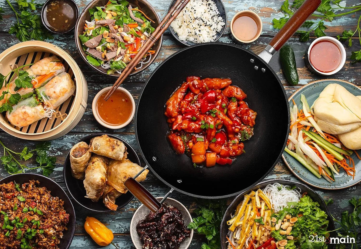 light-weight-cast-iron-wok-stir-fry-pan-wooden-handle-14-inch-chef-s-pan-pre-seasoned-nonstick-commercial-and-household-for-chinese-japanese-and-others-cooking