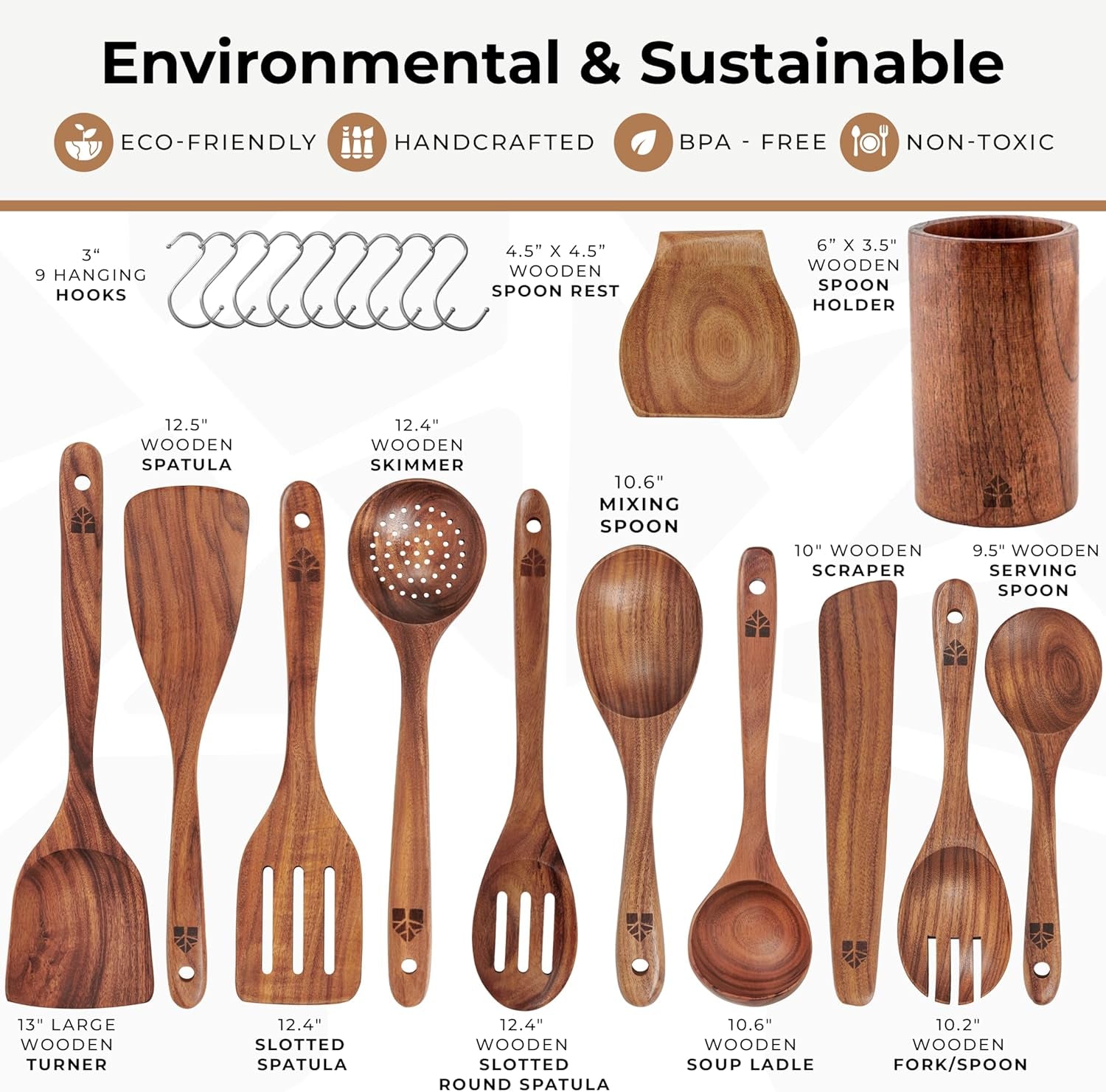 wooden-spoons-for-cooking-12-pcs-teak-utensil-set-with-holder-hooks