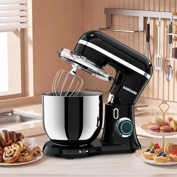 Stand Mixer, 6.5QT Tilt-Head Electric Kitchen Mixer 660W, 10-Speed Household Food Mixer with 304 Stainless Steel Bowl, Bread Cake Mixer Include Dishwasher Safe Dough Hook, Beater and Whisk2